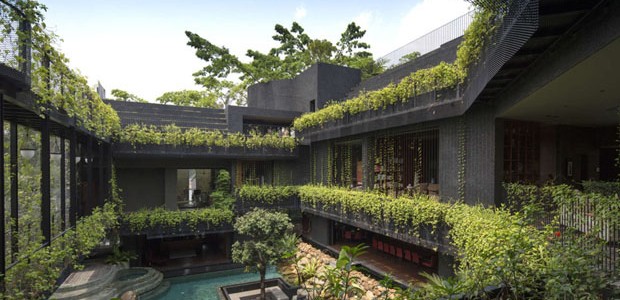 Casa em Singapura tem paisagismo de tirar o fôlego  (Foto: Albert Lim K S/Divulgação)