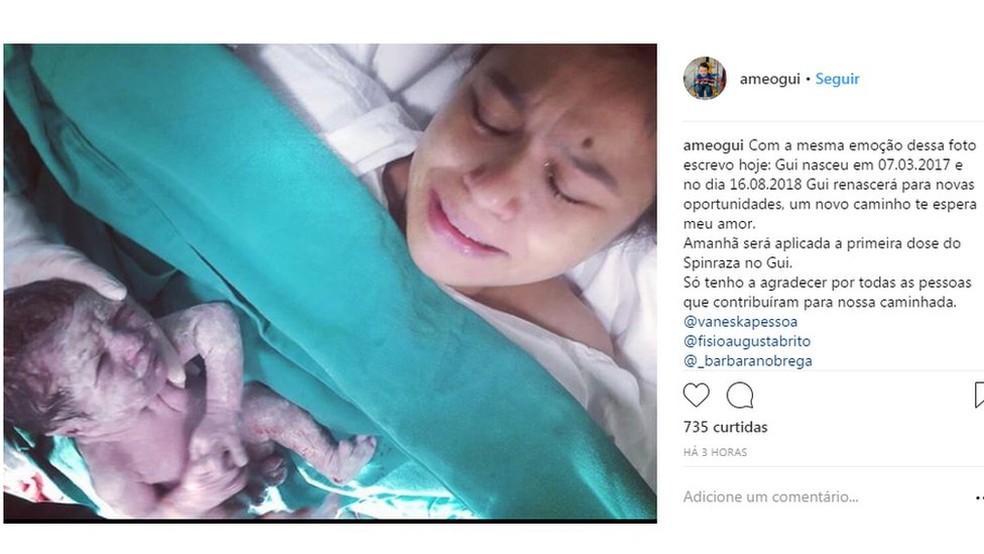 Em post publicado nesta quarta-feira, a mãe faz contagem regressiva para o procedimento do filho e diz: 'Ele renascerá para novas oportunidades'  (Foto: Reprodução/Instagram)