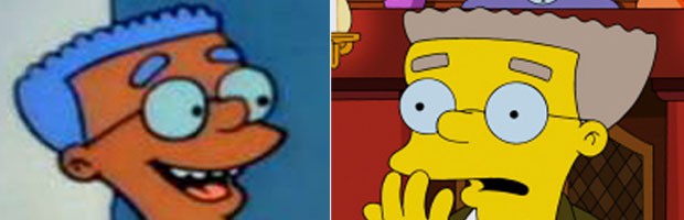 O personagem Smithers era negro em sua primeira aparição em 'Os Simpsons' e depois passou a ser amarelo (Foto: Divulgação/Fox)