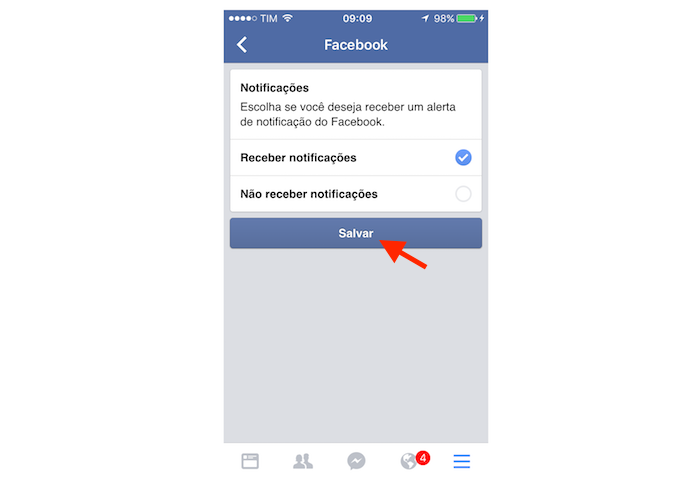 Configurando alertas de login do Facebook através de notificações no celular pelo iPhone (Foto: Reprodução/Marvin Costa)