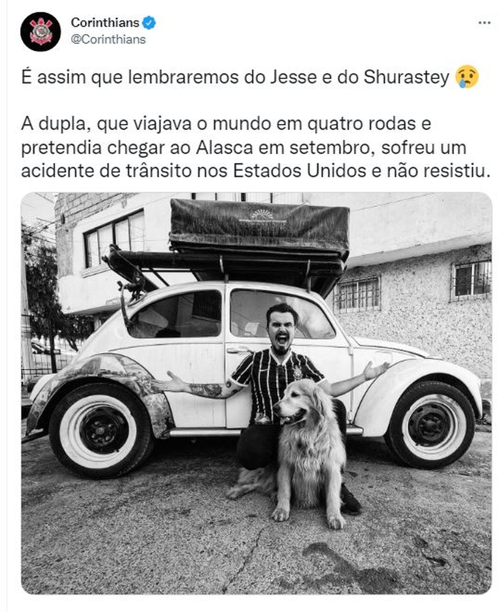 Jesse torcia para o Corinthians — Foto: Reprodução