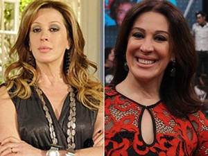 Claudia Raia: antes e depois das sobrancelhas (Foto: Mais Você/TV Globo)