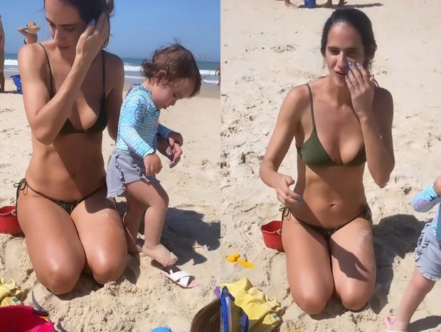 Marcella Fogaça vai a praia com filhas (Foto: Reprodução/Instagram)