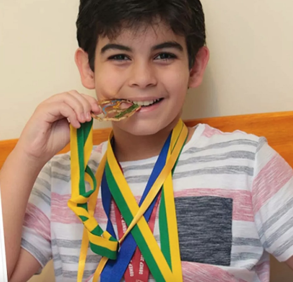 Com apenas 14 anos, Caio Temponi coleciona grandes conquistas — Foto: Laurismara Temponi/Arquivo Pessoal