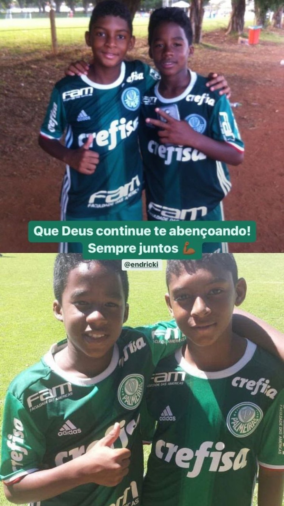 Luis Guilherme ganha presente de Endrick e recorda início de trajetória da dupla no Palmeiras