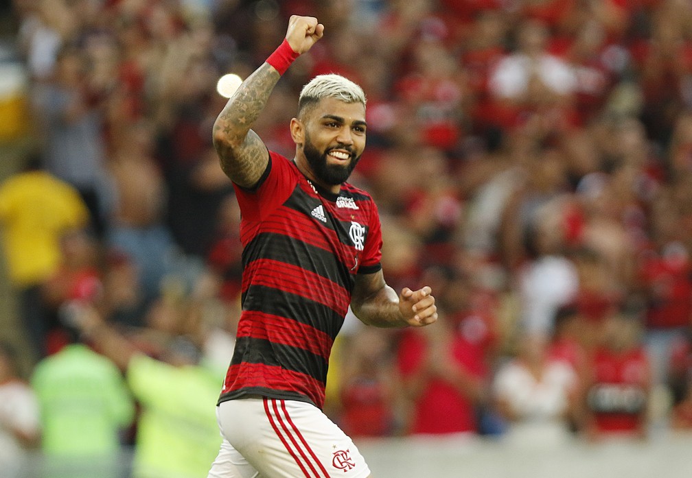 Gabigol marcou nove de seus 10 gols no Flamengo como centroavante &mdash; Foto: REGINALDO PIMENTA/ESTAD&Atilde;O CONTE&Uacute;DO