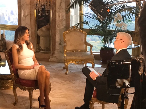 Melania Trump em entrevista (Foto: Reuters) Melania Trump em entrevista (Foto: Reuters)