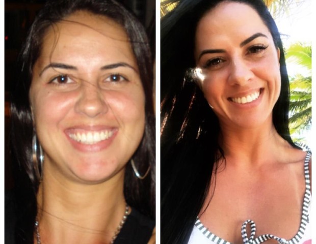 O antes e o depois de Graciele Lacerda (Foto: Arquivo pessoal)