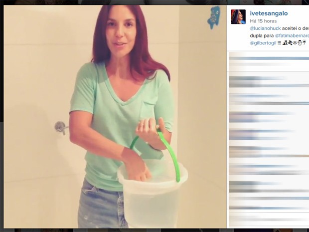 Ivete Sangalo participa do desafio do balde de gelo (Foto: Reprodução/Instagram)