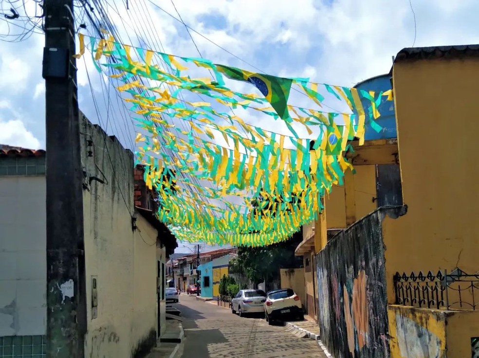 Decoração na Rua do Norte, no bairro Madre Deus, em São Luís — Foto: Divulgação