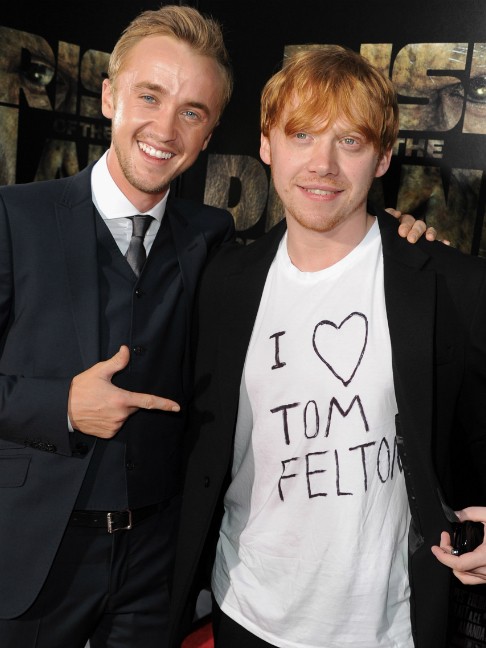 Tom Felton e Rupert Grint em julho de 2011. (Foto: Getty Images)