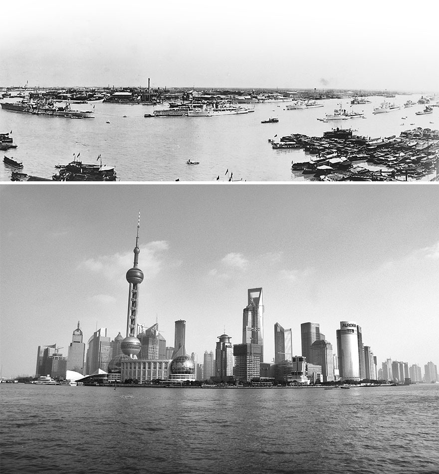 Xangai (1920 e 2009) (Foto: Dheera Venkatraman)