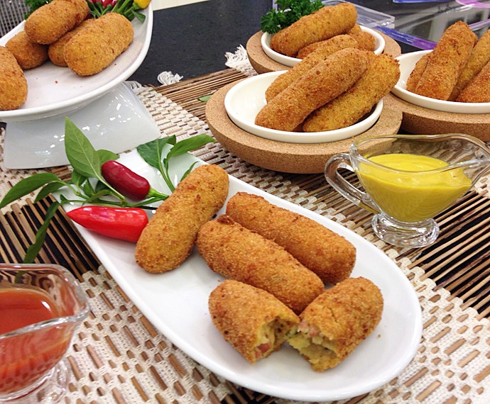 Croquete de Fubá, Queijo e Linguiça (Foto: Gshow)