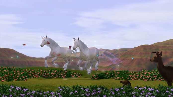 O Sim pode domar unicórnios, cervos e guaxinins se fizer amizade com os animais (Foto: Reprodução/The Sims Wikia)