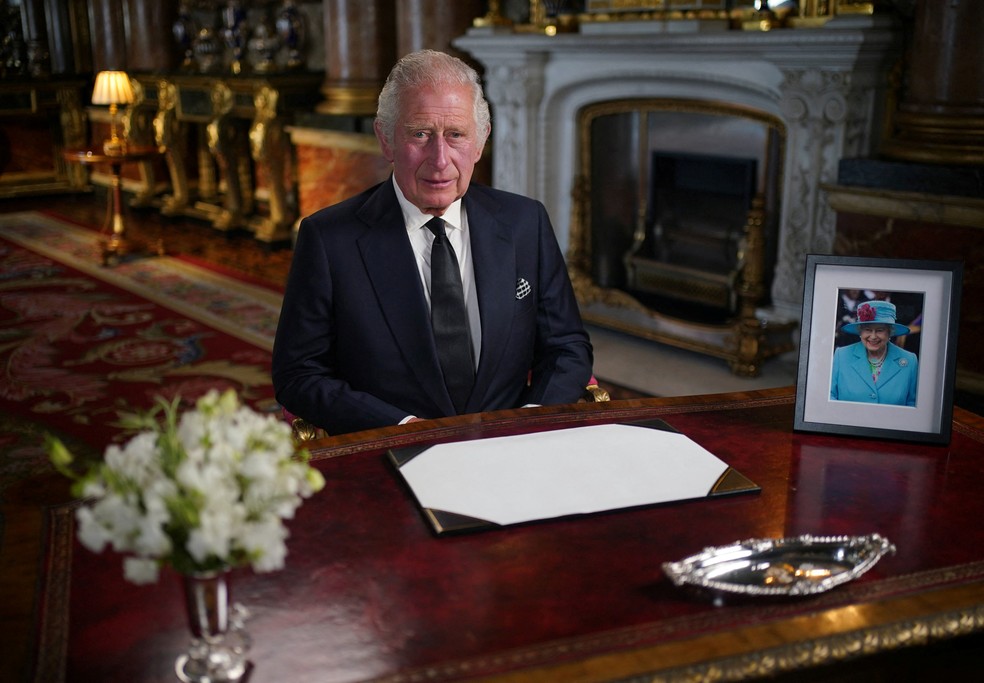 Charles III faz primeiro discurso como rei — Foto: Yui Mok/Pool via REUTERS