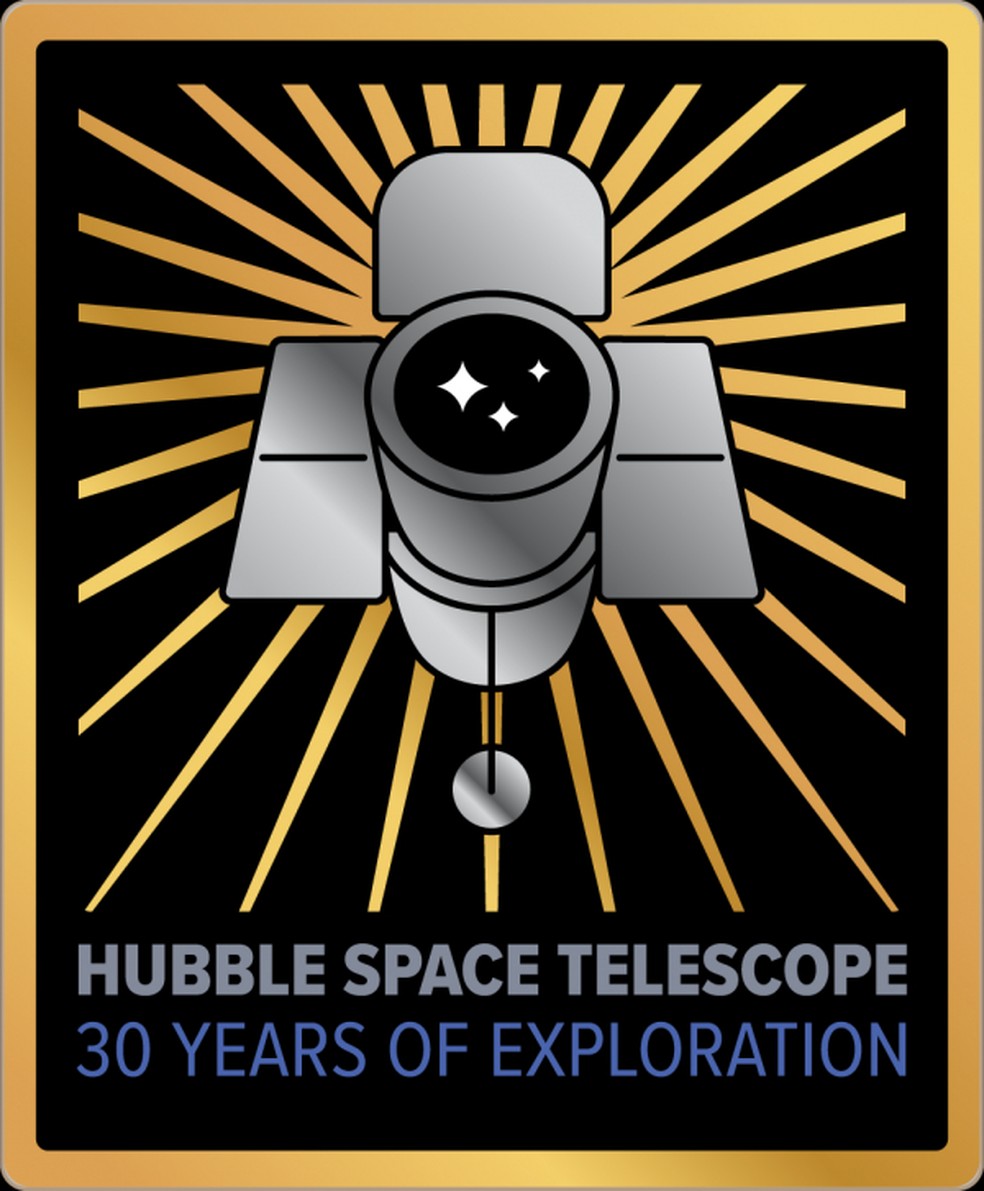 Cartaz de aniversário do telescópio Hubble — Foto: Reprodução/Hubble
