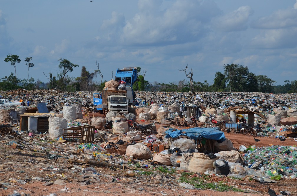 Diarimanete são descatados 450 tonela de resíduos doméstico em lixão (Foto: Jheniffer Núbia / G1)
