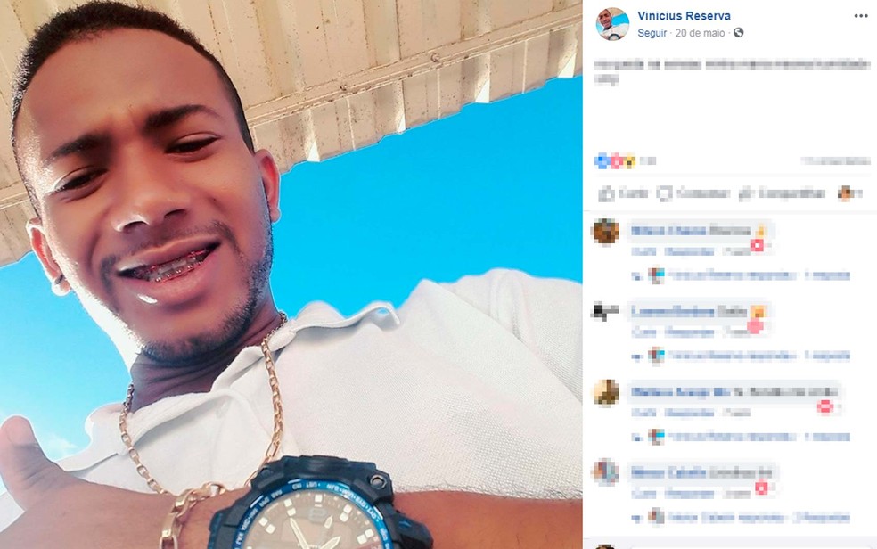 Vinícius de Almeida Santos foi um dos homens mortos a tiros em Itamaraju; segundo polícia, ele era alvo da ação (Foto: Reprodução/Facebook)