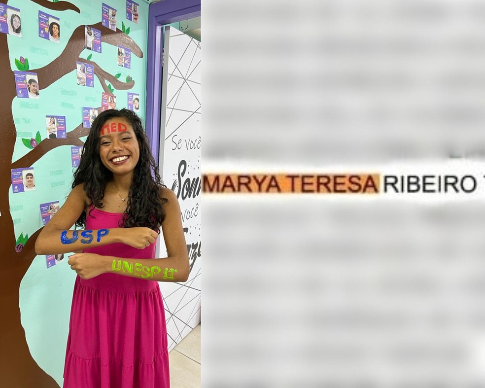 Marya Teresa Ribeiro, de 20 anos, foi aprovada em medicina na USP após passar três anos estudando 17 horas por dia — Foto: Arquivo pessoal