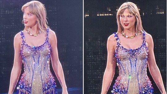 Taylor Swift se rende a coleção de Dua Lipa e usa colar de R$ 15 mil em show