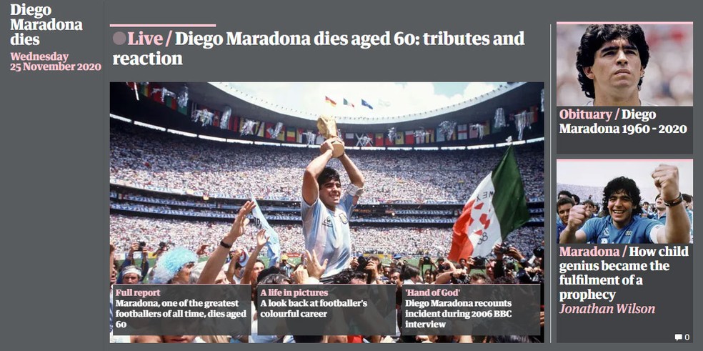 Morte De Diego Maradona E Manchete Na Imprensa Internacional Mundo G1