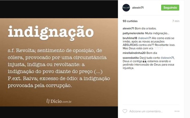 Alexandre Corrêa faz post no Instagram (Foto: Reprodução / Twitter)