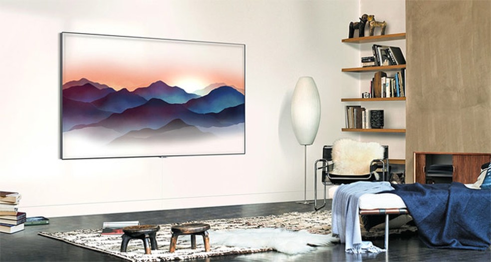 A Samsung Q6FN Ã© uma QLED com funÃ§Ãµes smart e "modo ambiente" â Foto: DivulgaÃ§Ã£o/Samsung