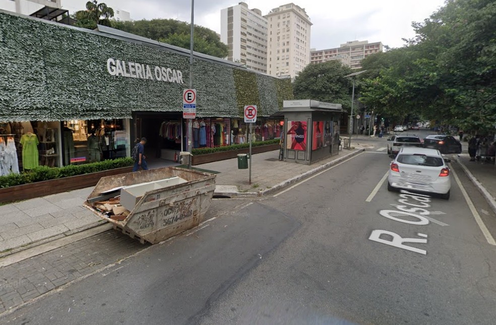 A galeria Oscar, localizada na Rua Oscar Freire, 1052, no bairro dos Jardins, Zona Sul da capital paulista. — Foto: Reprodução/GoogleStreetView