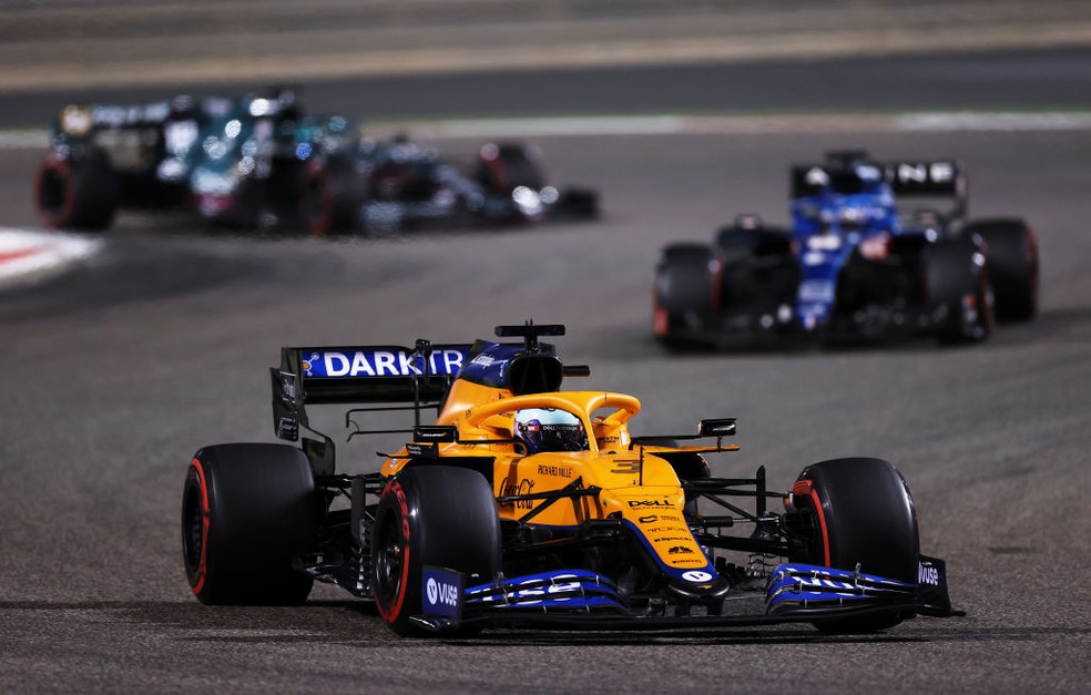 Daniel Ricciardo, da McLaren, no GP do Bahrein da F1 2021 — Foto: Lars Baron/Getty Images