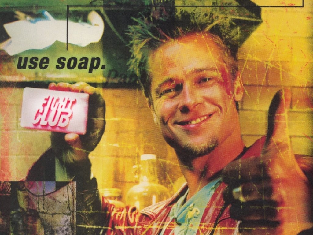“Use sabão”, diz Tyler Durden, personagem de Brad Pitt, em “Clube da Luta”. Divulgação (Foto: divulgação)