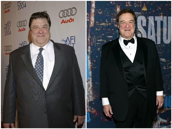John Goodman em 2004 e 2015 (Foto: Getty Images)