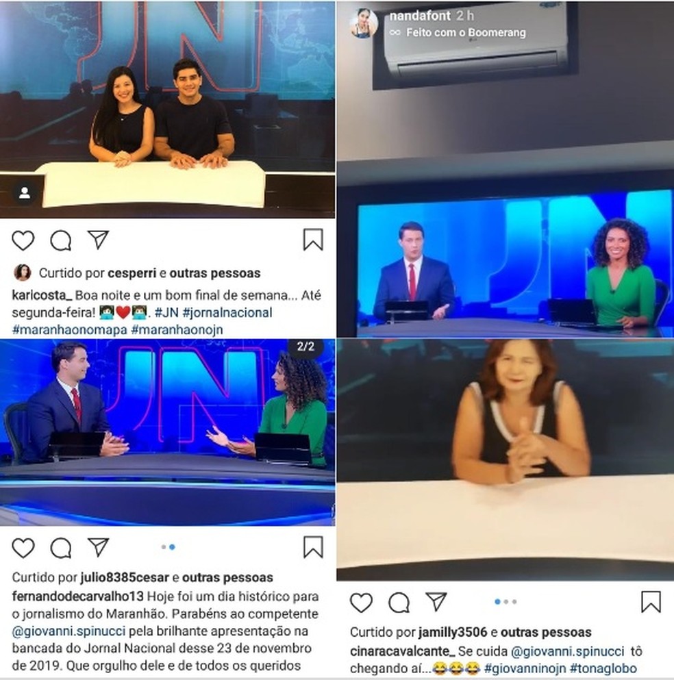 Internautas compartilham a emoção de ver o representante do Maranhão, Giovanni Spinucci, no Jornal Nacional — Foto: Reprodução/Redes Sociais