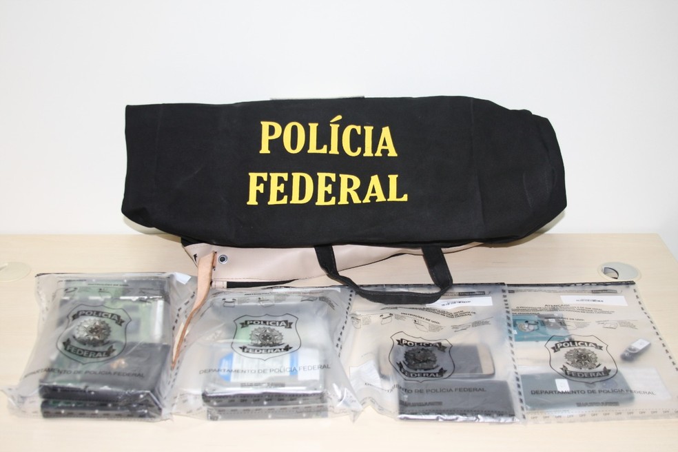 Materiais apreendidos pela Polícia Federal na Operação Auxilium — Foto: Divulgação/PF-ES