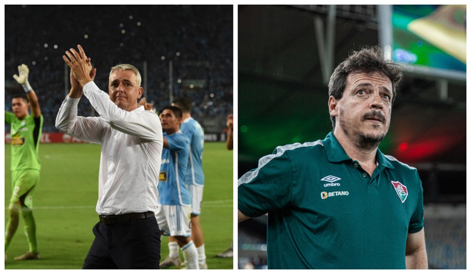 Tiago Nunes e Fernando Diniz: duelo de técnicos em Sporting Cristal e Fluminense