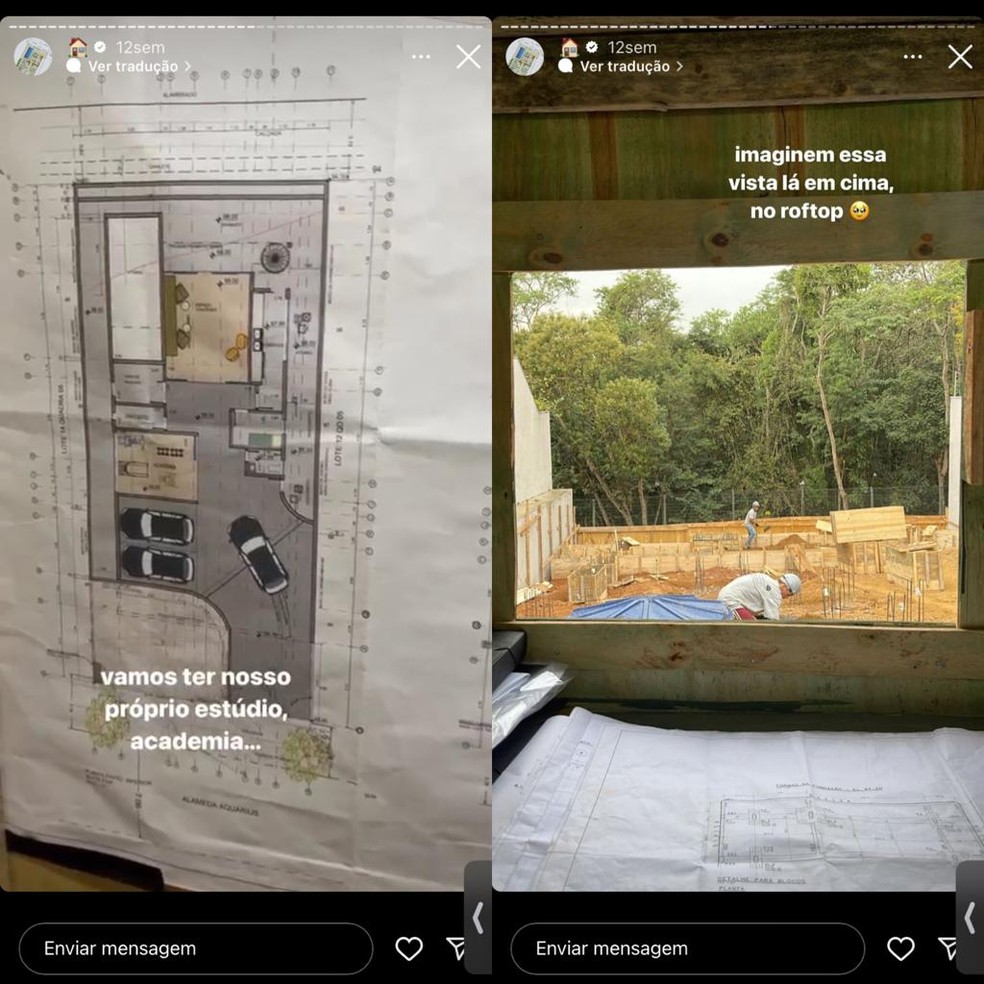 Mari Gonzalez mostra planta e detalhes da obra da nova casa — Foto: Reprodução/Instagram