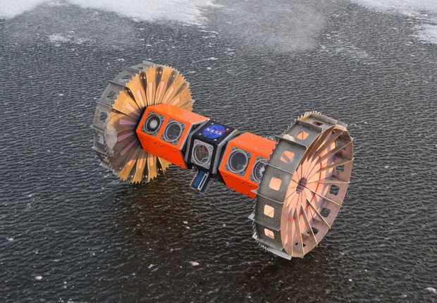 Buoyant Rover for Under-Ice Exploration, o BRUIE, projetado pela NASA para explorar oceanos gelados (Foto: NASA / JPL-Caltech)