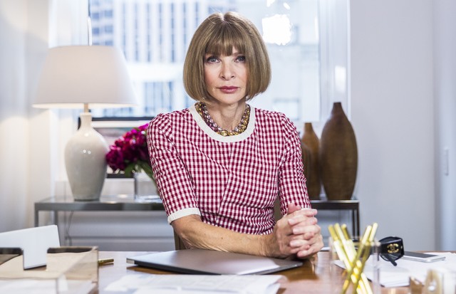 LATE NIGHT WITH SETH MEYERS -- Episode 202 -- Pictured: Anna Wintour during the "Anna Wintour: Comedy Icon" skit May 6, 2015 -- (Photo by: Lloyd Bishop/NBCU Photo Bank/NBCUniversal via Getty Images via Getty Images) (Foto: NBCU Photo Bank/NBCUniversal via)
