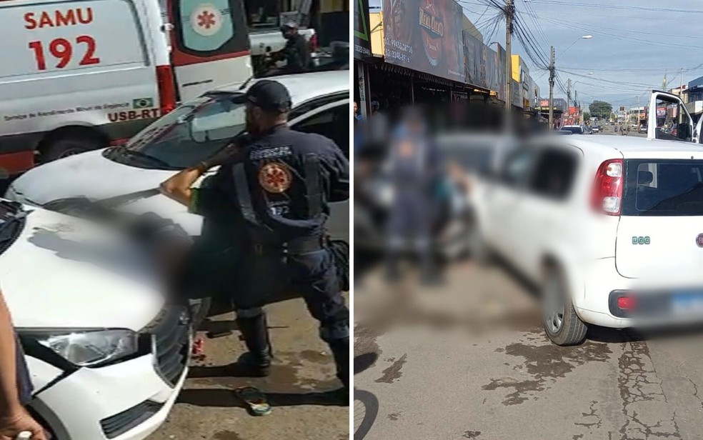 Foto mostra resgate de jovem que teve perna esmagada após ser atropelado em Aparecida de Goiânia, Goiás — Foto: Reprodução/TV Anhanguera