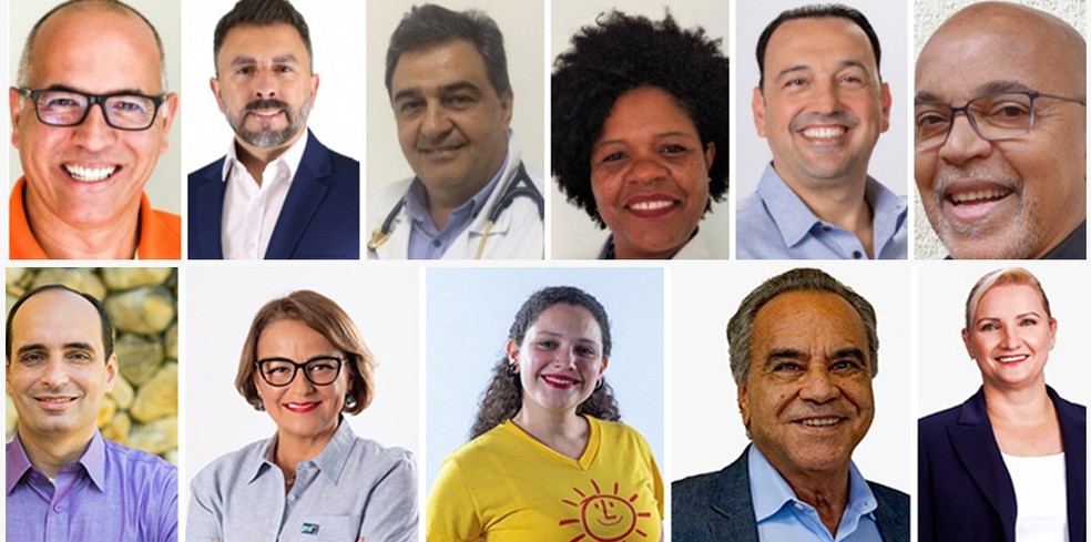 Candidatos a prefeito de São José dos Campos — Foto: Divulgação/ Arte G1