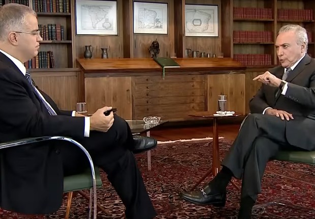 Michel Temer em entrevista ao SBT Brasil nesta segunda-feira (Foto: Reprodução)