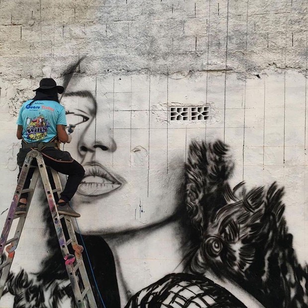Tais Araújo vira grafite (Foto: Reprodução/Instagram)