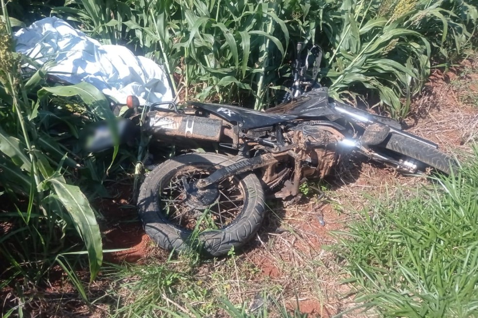 Motociclista morre ao bater de frente com caminhão em rodovia de Campina do Monte Alegre (SP) — Foto: Polícia Rodoviária/Divulgação