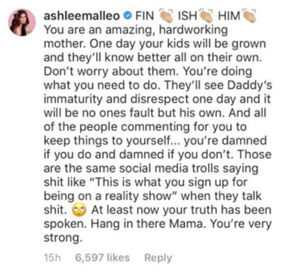Mensagem de Ashlee Malleo (Foto: Reprodução / Instagram)