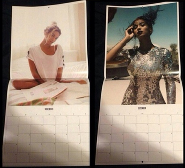 Calendário de Beyoncé (novembro e dezembro) (Foto: Reprodução)