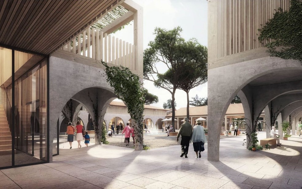 CondomÃ­nio que estÃ¡ sendo construÃ­do na FranÃ§a: pesquisadores acompanharÃ£o o dia a dia dos pacientes (Foto: DivulgaÃ§Ã£o)