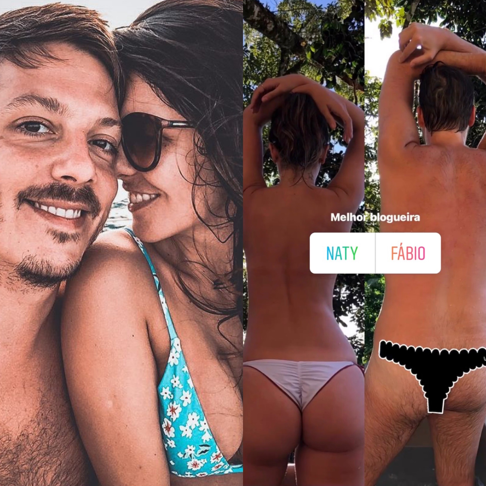 Na Costa Rica, Porchat imita topless da esposa em clique nas redes (Foto: Instagram)
