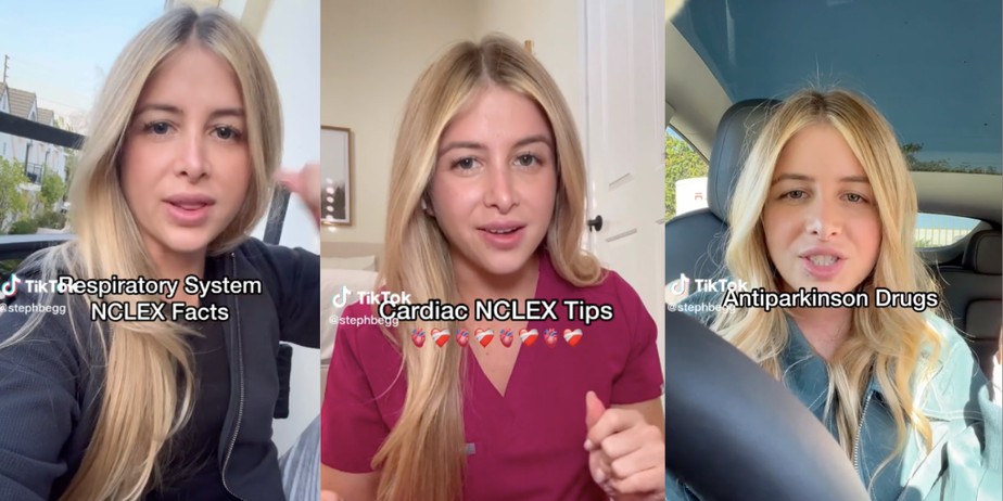 A norte-americana Stephanee Beggs passou a comercializar resumos para provas de enfermagem depois de fazer sucesso dando explicações a alunos no TikTok