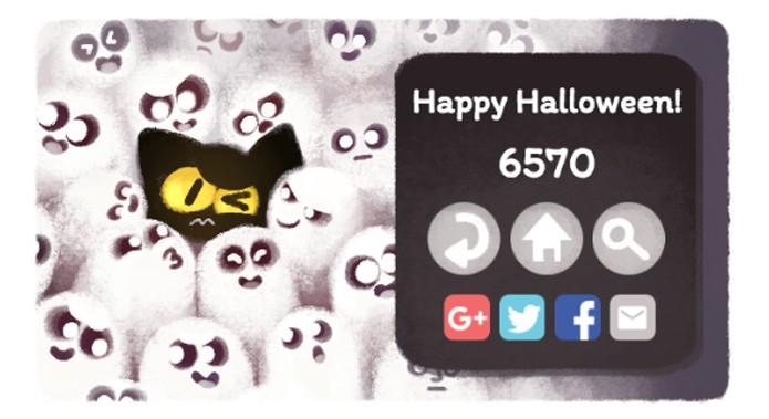 Minigame de Halloween no doodle do Google (Foto: Reprodução/Felipe Vinha)
