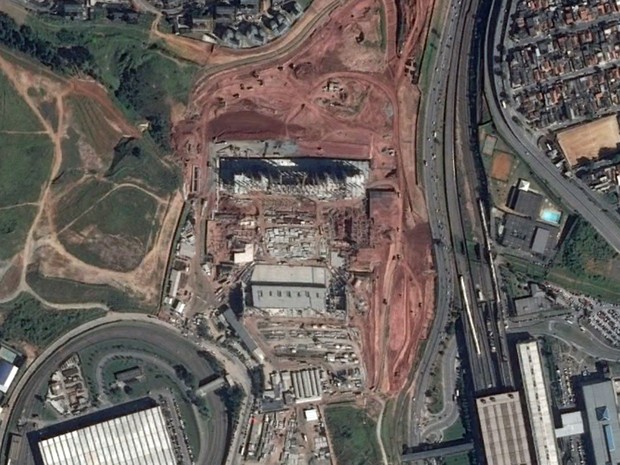 Itaquerão, em São Paulo, em foto feita em 3 de julho de 2012 (Foto: Google Earth)
