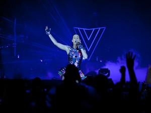 Katy Perry se apresenta em São Paulo nesta sexta (25). A cantora americana é atração do Rock in Rio no domingo (27) (Foto: Caio Kenji/G1)